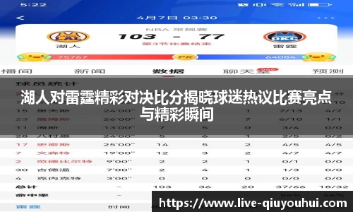 湖人对雷霆精彩对决比分揭晓球迷热议比赛亮点与精彩瞬间
